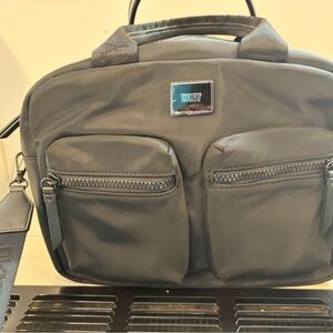 DKNY Black Nylon Bag Dual Front Pockets